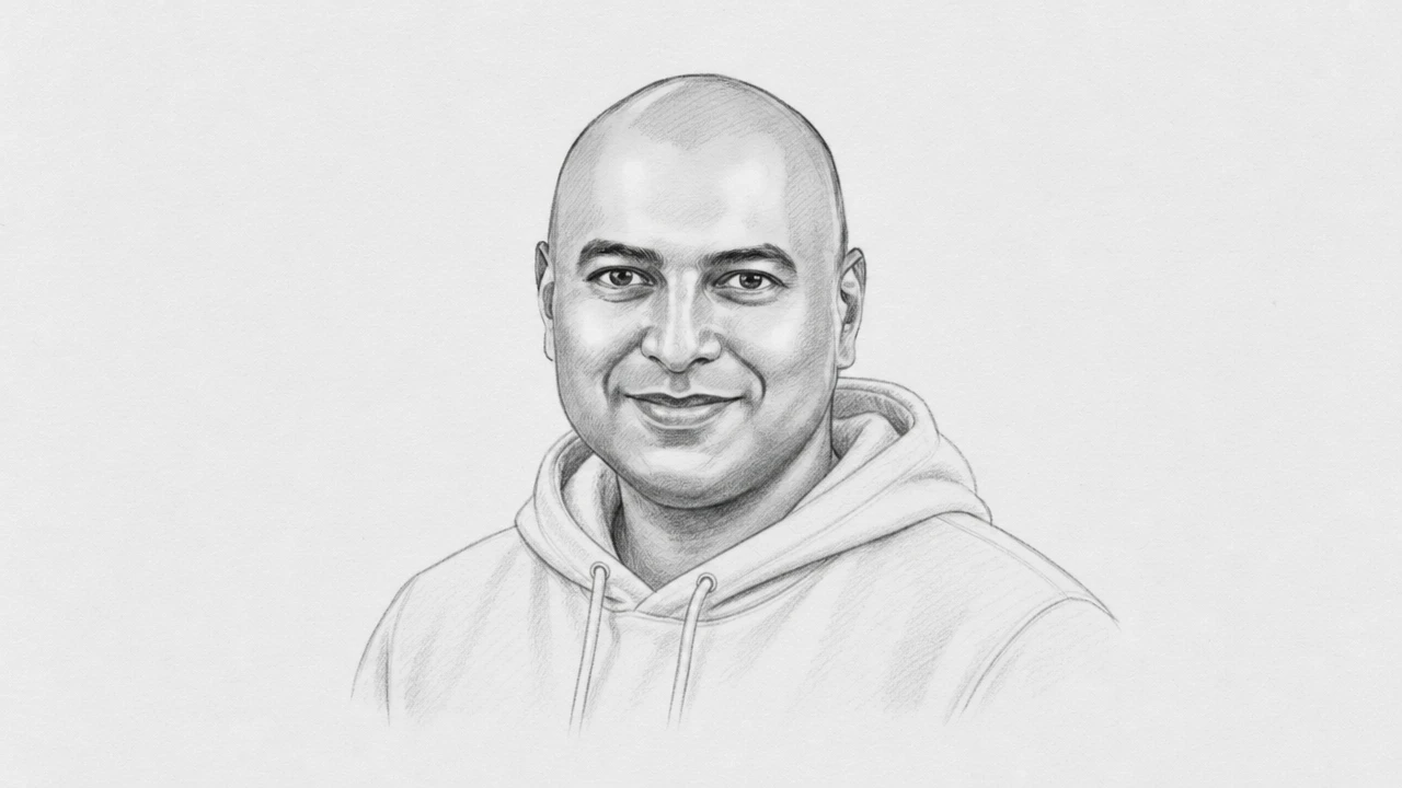 Pencil portrait of Chetan Conikee