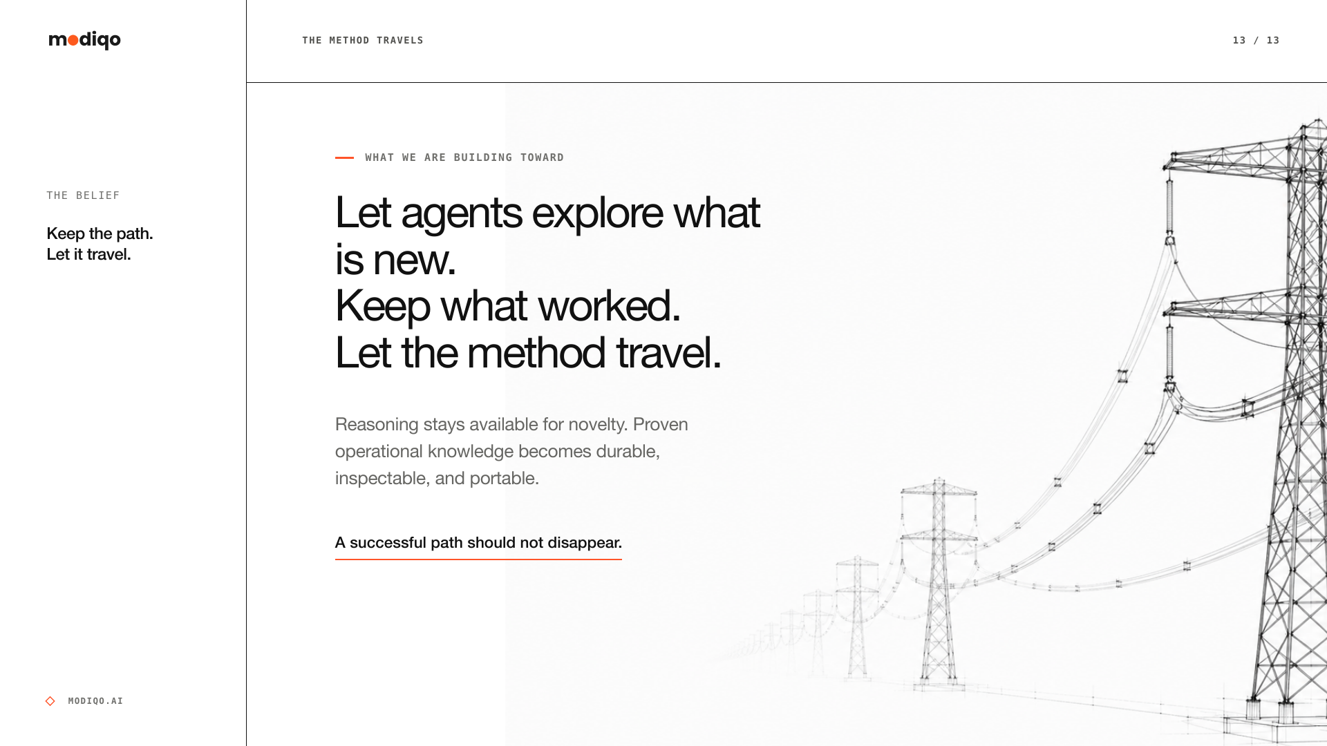 Let agents explore what is new. Keep what worked. Let the method travel
